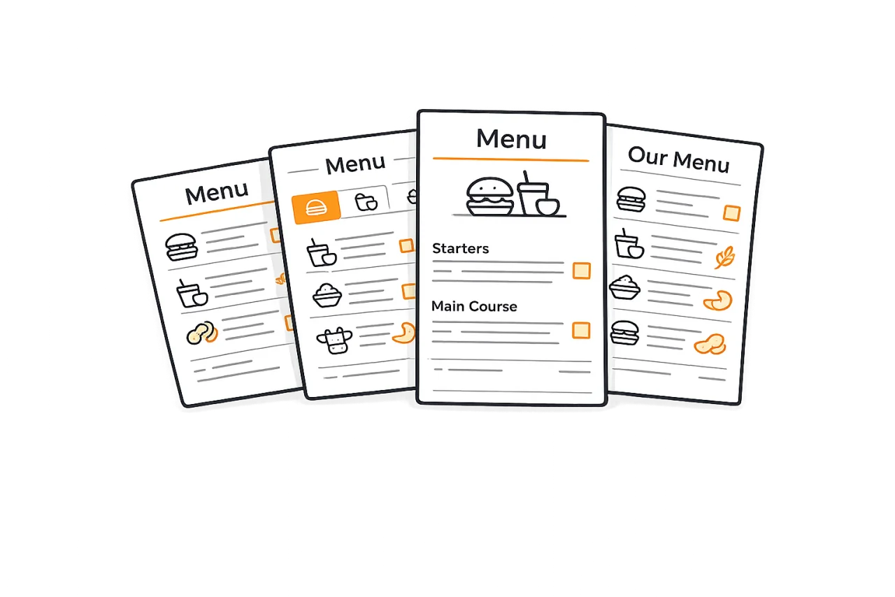 Multiple menu template styles